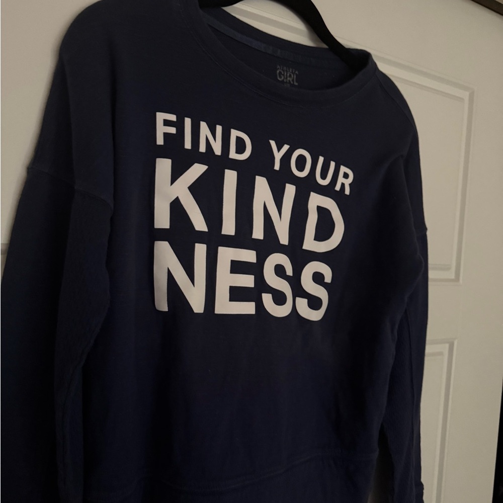 Athleta Girl size L/12 long sleeve sweatshirt. Find your Kindness - Picture 2 of 7